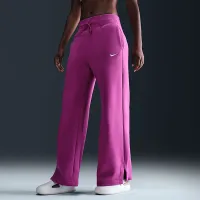 Nike Sportswear Phoenix Fleece женская С высокой Талией Wide-Leg Sweatpants цвет фиолетовый