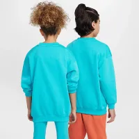 Nike Sportswear Club Fleece Big детские оверсайз свитшот цвет зеленый