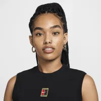 NikeCourt Heritage жіноча Cropped Tennis Tank Top колір чорний