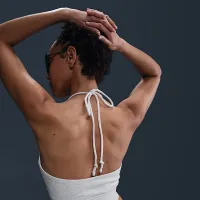 Nike Sportswear Chill Terry женская Slim Cropped French Terry Halter Top цвет коричневый
