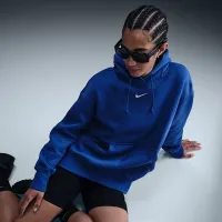 Nike Sportswear Phoenix Fleece женская оверсайз Pullover Толстовка с капюшоном синий