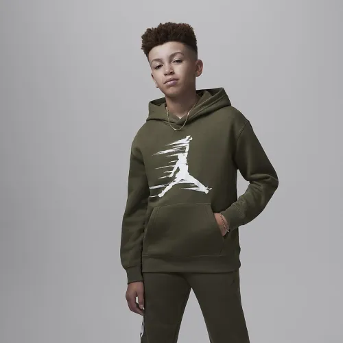 Nike Jordan MJ Flight MVP Big детские Fleece Pullover Толстовка с капюшоном цвет зеленый