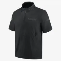 Philadelphia Eagles Sideline Coach мужские Nike NFL 1/2-Zip Short-Sleeve Hooded Куртка цвет черный