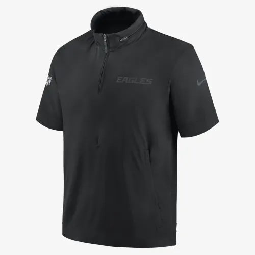 Philadelphia Eagles Sideline Coach чоловічі Nike NFL 1/2-Zip Short-Sleeve Hooded Куртка колір чорний