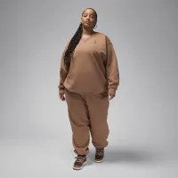 Nike Jordan Flight Fleece жіноча Crew-Neck світшот (великі розміри) колір коричневий