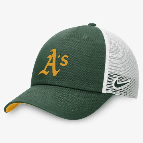 Oakland Athletics Heritage86 мужские Nike MLB Trucker Adjustable Hat цвет зеленый
