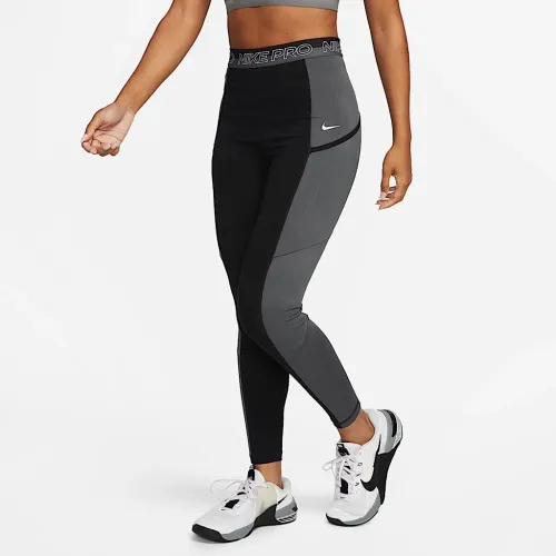 Nike Pro женская С высокой Талией 7/8 тренировочные лосины с карманамицвет черный