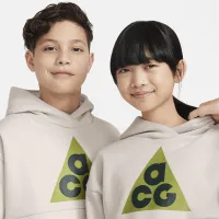 Nike ACG Icon Fleece Big детские Pullover Толстовка с капюшоном цвет коричневый
