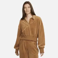 Nike Sportswear женская Velour Polo цвет коричневый