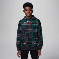 Nike Jordan Brooklyn Essentials Big дитячі Holiday Fleece Pullover Толстовка з капюшоном колір чорний