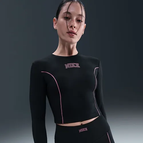 Nike One жіноча Dri-FIT Long-Sleeve Top колір чорний