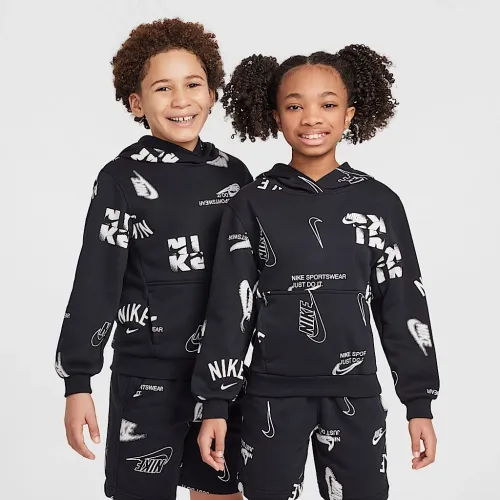 Nike Sportswear Club Big дитячі French Terry Толстовка з капюшоном колір чорний