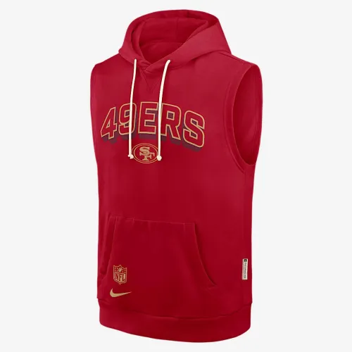 San Francisco 49ers Sideline мужские Nike Dri-FIT NFL Sleeveless Pullover Толстовка с капюшоном цвет красный