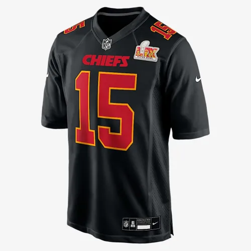 Patrick Mahomes Kansas City Chiefs Super Bowl LIX мужские Nike NFL Game Fashion Jersey цвет черный