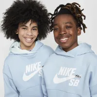 Nike SB Icon Fleece EasyOn Big дитячі оверсайз Pullover Толстовка з капюшоном блакитний
