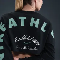 Nike Sportswear жіноча оверсайз Long-Sleeve Cropped футболка колір чорний
