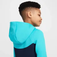 Nike Sportswear Tech Fleece Big детские Full-Zip Толстовка с капюшоном синий