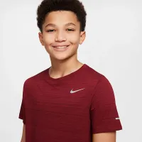Nike Dri-FIT Miler Big детские (для мальчиков) тренировочные Top цвет красный
