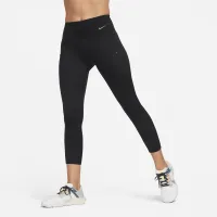 Nike Go жіноча Firm-Support Mid-Rise Cropped лосіни з кишенямиколір чорний