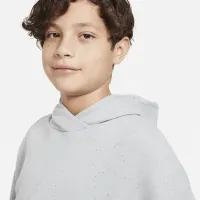 Nike Icon Fleece Big детские оверсайз Pullover Толстовка с капюшоном цвет серый