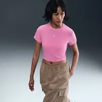 Nike Sportswear Chill Knit женская Cropped футболка Pink