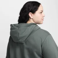 Nike Sportswear Club Fleece женская Pullover Толстовка с капюшоном (большие размеры) цвет зеленый
