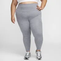 Nike One женская С высокой Талией 7/8 лосины с карманами(большие размеры) цвет серый