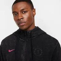 Chelsea FC Club Third мужские Nike Soccer Full-Zip French Terry Толстовка с капюшоном цвет черный