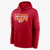 Kansas City Chiefs 9 Straight AFC West Champions Club мужские Nike NFL Pullover Толстовка с капюшоном цвет красный