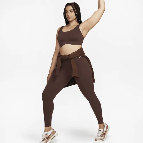 Nike Zenvy женская Gentle-Support С высокой Талией Full-Length лосины цвет коричневый