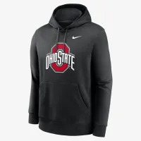 Ohio State Buckeyes Primetime Everцвет зеленый Club Primary Logo мужские Nike College Pullover Толстовка с капюшоном цвет черный