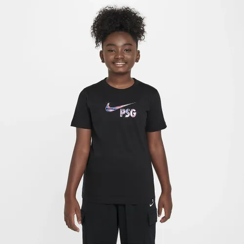 Paris Saint-Germain Swoosh Big дитячі Nike Soccer футболка колір чорний
