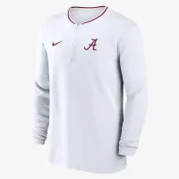 Alabama Crimson Tide Sideline Coach чоловічі Nike Dri-FIT College 1/2-Zip Long-Sleeve Top колір білий