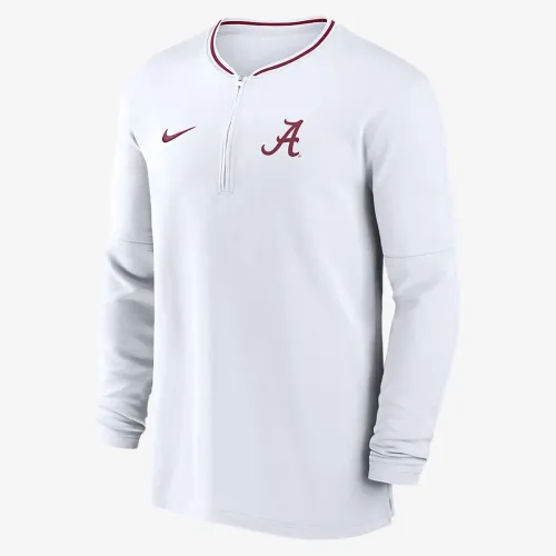 Alabama Crimson Tide Sideline Coach чоловічі Nike Dri-FIT College 1/2-Zip Long-Sleeve Top колір білий