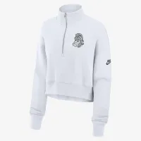 Michigan State Spartans Legacy Elevated Logo женская Nike College Cropped 1/4-Zip Crew цвет белый