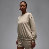 Nike Jordan Brooklyn Fleece жіноча French Terry Crew-Neck світшот колір коричневий