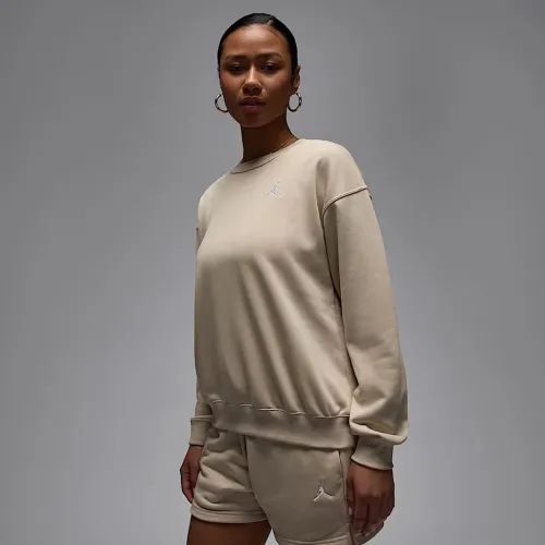 Nike Jordan Brooklyn Fleece жіноча French Terry Crew-Neck світшот колір коричневий