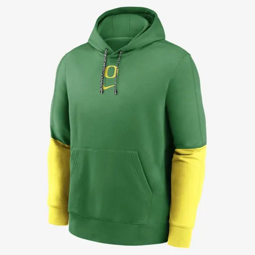 Oregon Ducks Sideline Team Issue Club мужские Nike College Pullover Толстовка с капюшоном цвет зеленый