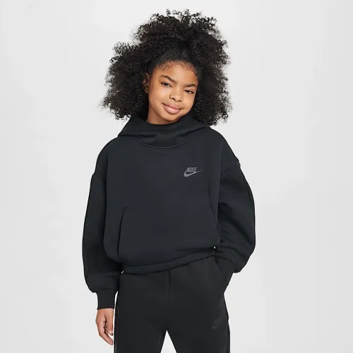 Nike Sportswear Tech Fleece Girls' оверсайз Толстовка с капюшоном цвет черный