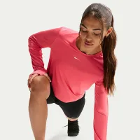 Nike One Classic женская Dri-FIT Long-Sleeve Top Pink