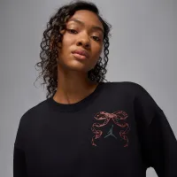 Nike Jordan Brooklyn Fleece женская Crew-Neck Pullover цвет черный