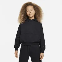 Nike Icon Fleece Big детские оверсайз Pullover Толстовка с капюшоном цвет черный