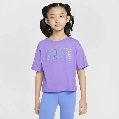Nike Femme Pop Little дитячі футболка колір фіолетовий