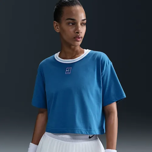 Nike Heritage женская Dri-FIT Short-Sleeve Cropped футболка синий