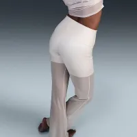 Nike Zenvy Sheer женская Gentle-Support С высокой Талией Full-Length Pants цвет коричневый