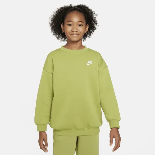 Nike Sportswear Club Fleece Big детские оверсайз свитшот цвет зеленый