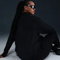 Nike Swift жіноча Dri-FIT UV 1/4-Zip Running Top (великі розміри) колір чорний