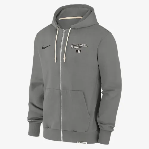 Cleveland Guardians Authentic Collection Travel мужские Nike Dri-FIT MLB Full-Zip Толстовка с капюшоном цвет серый