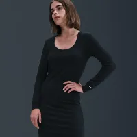 Nike Sportswear Chill Knit женская Tight Long-Sleeve Midi Mini-Rib Костюм цвет черный