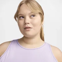 Nike One Fitted жіноча Dri-FIT Ribbed Tank Top (великі розміри) колір фіолетовий